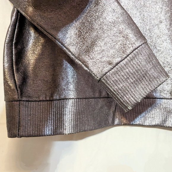 Hot Topic - Women's silver metallic crewneck sweater, small/medium, long sleeve - Picture 4 of 6